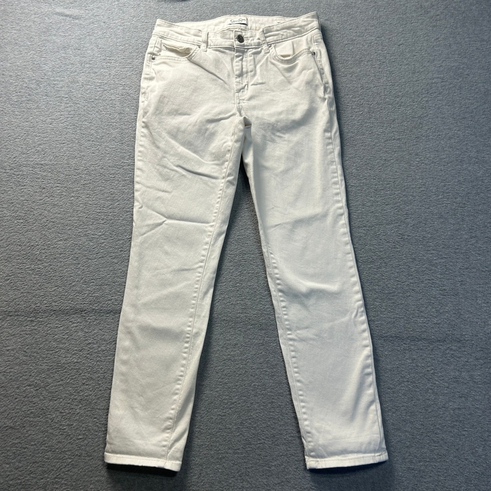 Jessica Simpson Skinny Cropped Jeans Womens 4/27 White Relaxed Stretch Denim‎